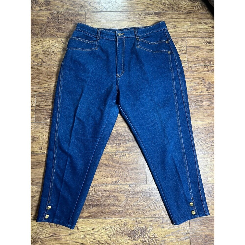PS Gitano Womens Denim Capris Vintage 80s Tapered Leg w/Snaps size 20